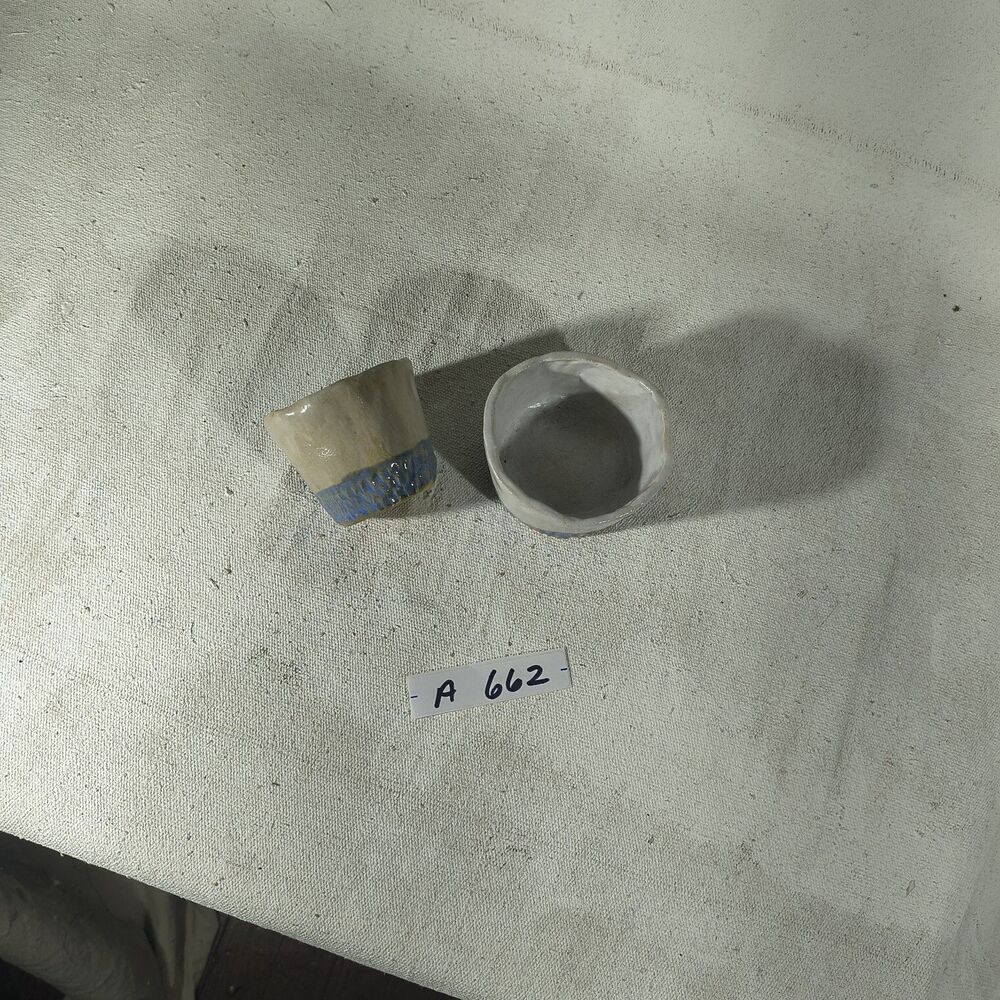 Cream And Blue Glaze Handmade Ceramic Glazed Bowl
